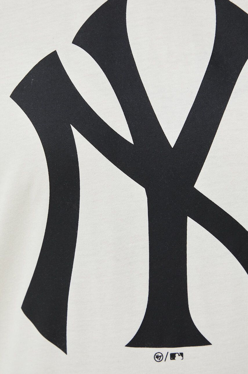 47brand Bavlnené tričko Mlb New York Yankees béžová farba s potlačou - Pepit.sk