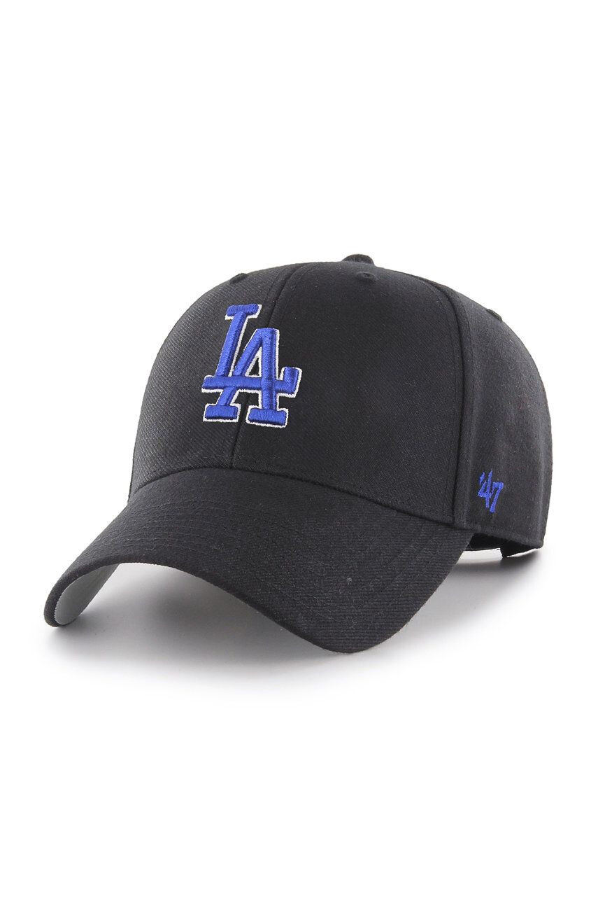 47brand Čiapka MLB Los Angeles Dodgers čierna farba s nášivkou - Pepit.sk