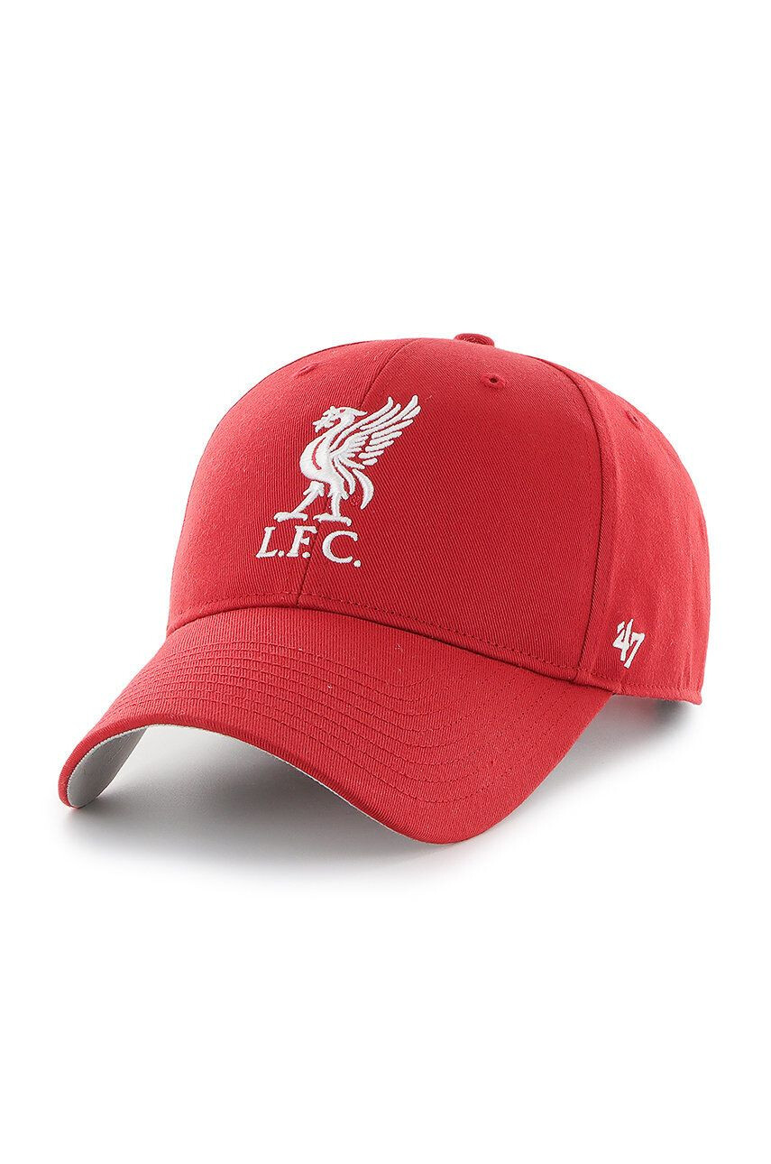 47brand Čiapka EPL Liverpool červená farba s nášivkou - Pepit.sk