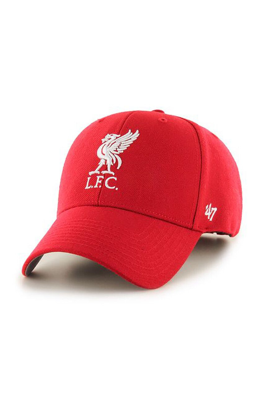 47brand Čiapka Epl Liverpool červená farba s nášivkou - Pepit.sk