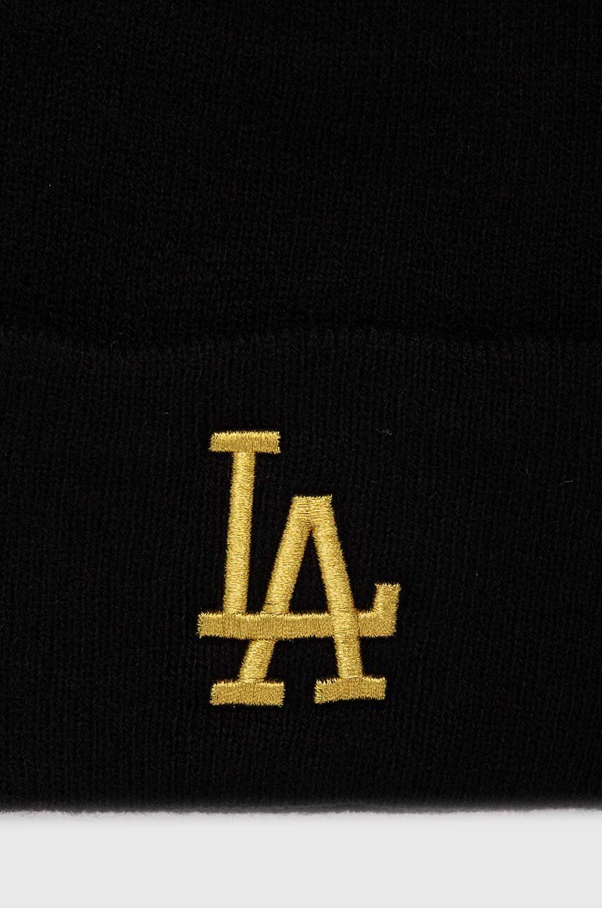 47brand Čiapka MLB Los Angeles Dodgers čierna farba z hrubej pleteniny - Pepit.sk