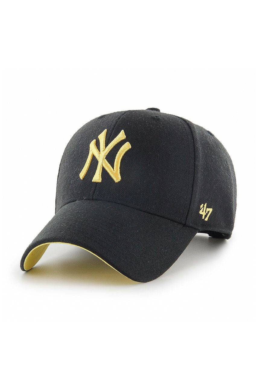 47brand Čiapka New York Yankees čierna farba s nášivkou - Pepit.sk