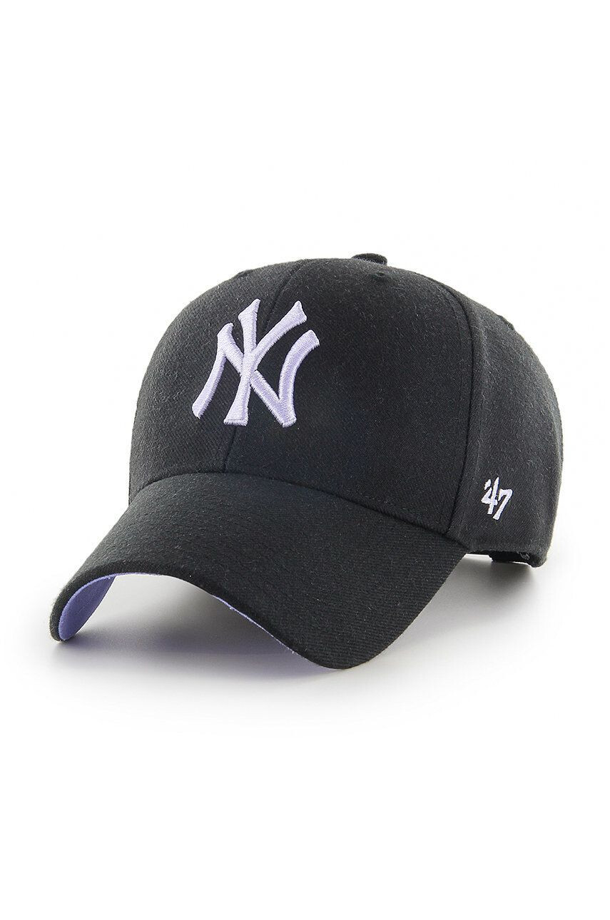 47brand Čiapka New York Yankees čierna farba s nášivkou - Pepit.sk