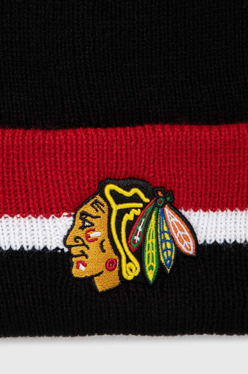 47brand Čiapka NHL Chicago Blackhawks čierna farba z tenkej pleteniny - Pepit.sk