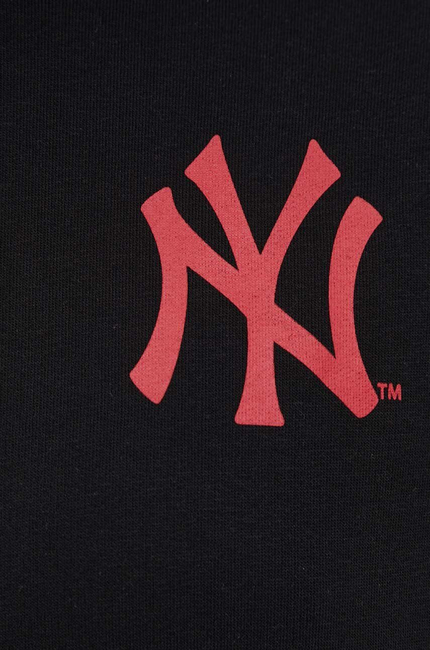 47brand Mikina MLB New York Yankees čierna farba s kapucňou s nášivkou - Pepit.sk