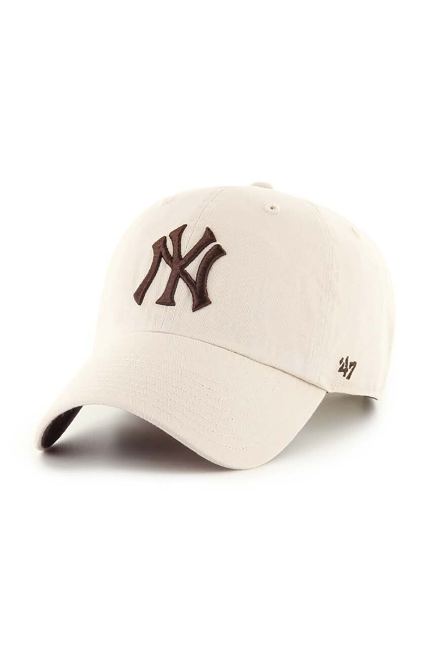 47brand Šiltovka MLB New York Yankees béžová farba s nášivkou - Pepit.sk