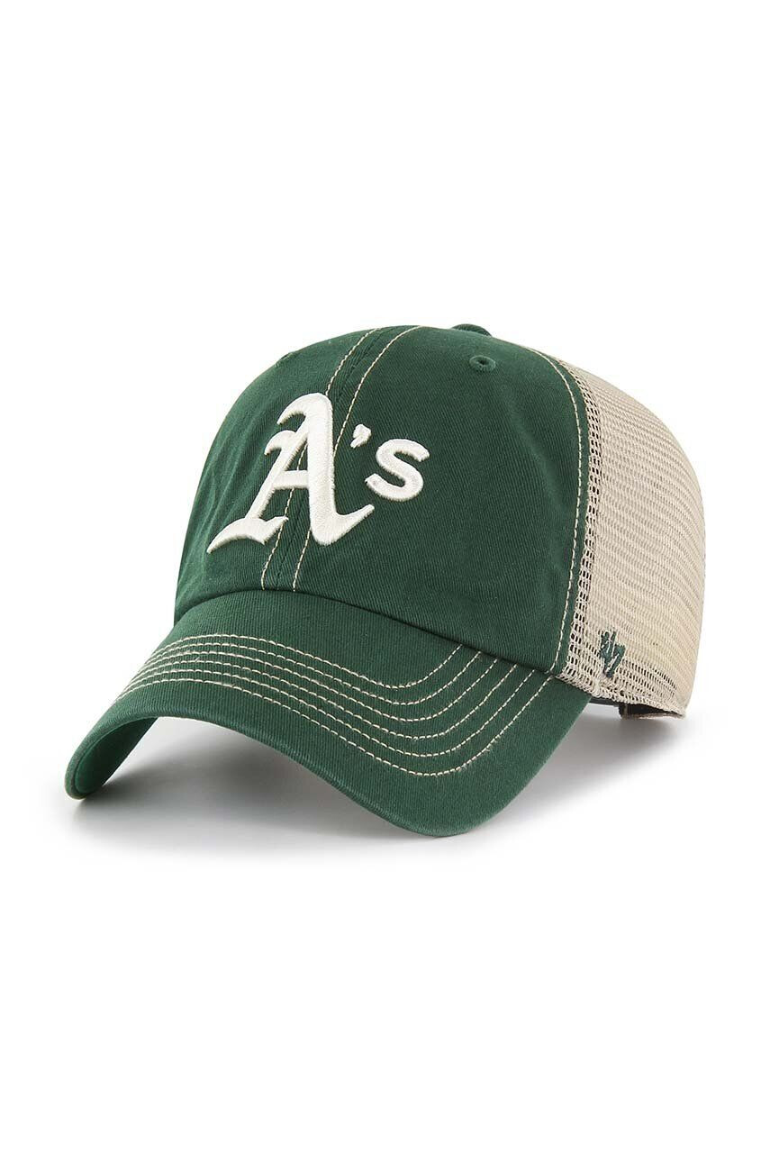 47brand Šiltovka MLB Oakland Athletics zelená farba vzorovaná - Pepit.sk