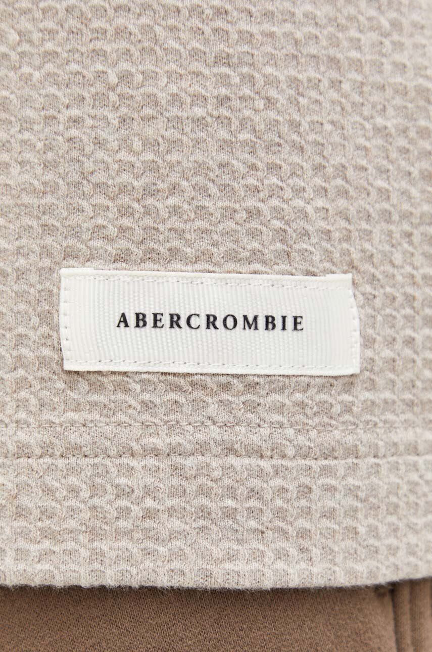 Abercrombie & Fitch Bavlnená mikina pánska béžová farba jednofarebná - Pepit.sk