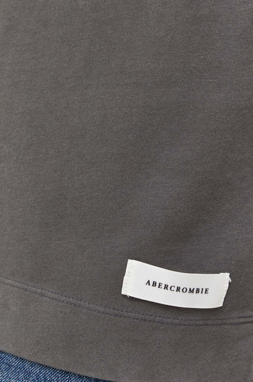 Abercrombie & Fitch Bavlnené tričko pánsky béžová farba s potlačou - Pepit.sk