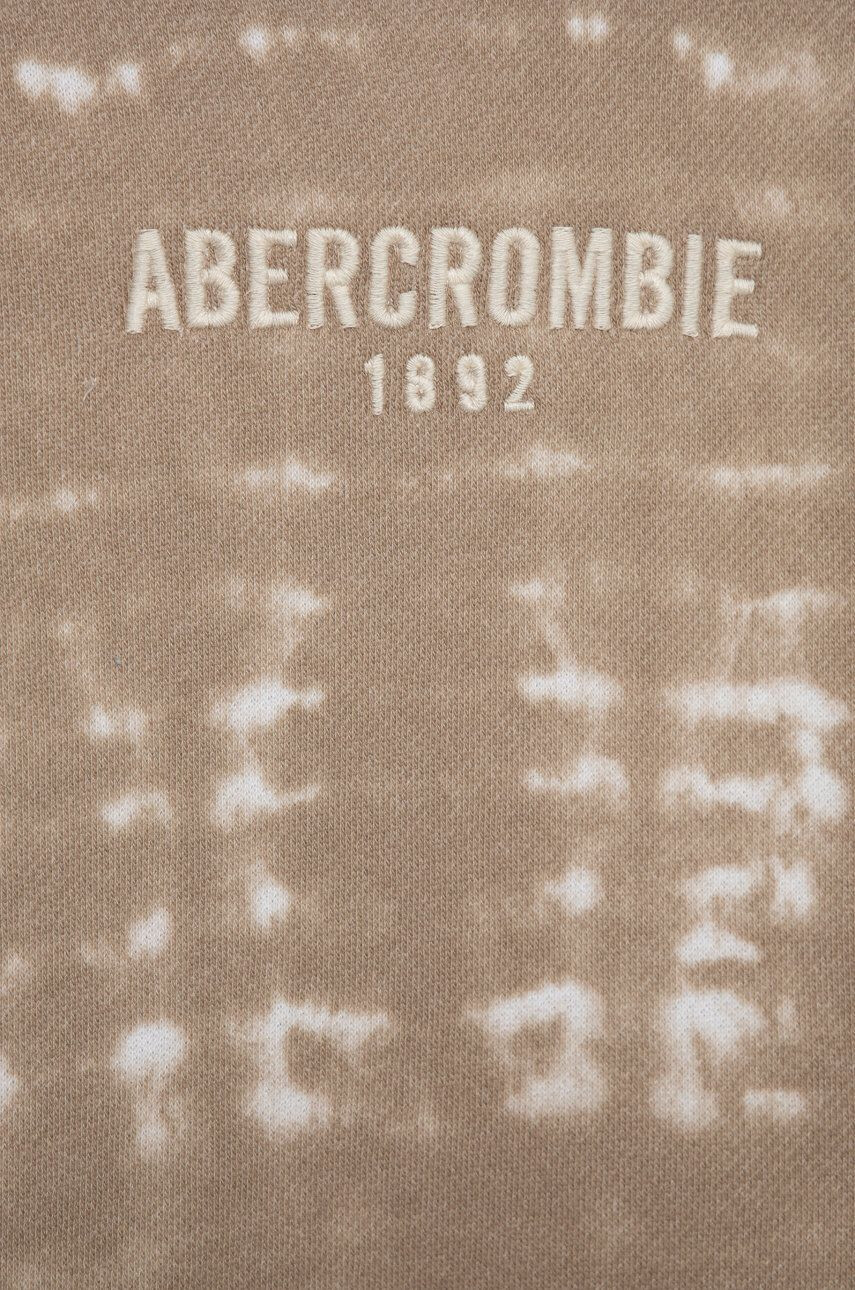 Abercrombie & Fitch Detská mikina béžová farba s kapucňou - Pepit.sk