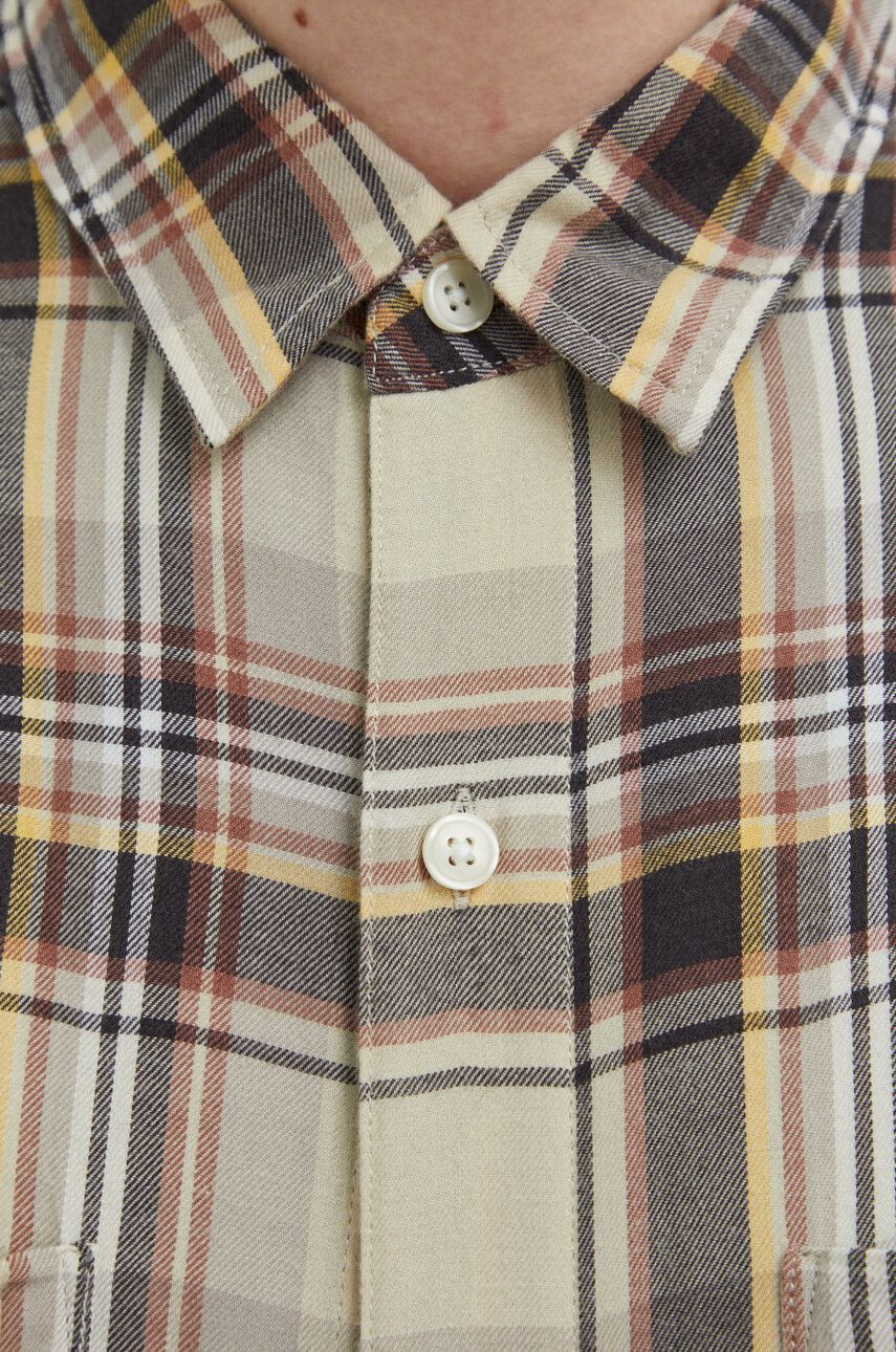 Abercrombie & Fitch Košeľa pánska hnedá farba regular s golierom button-down - Pepit.sk