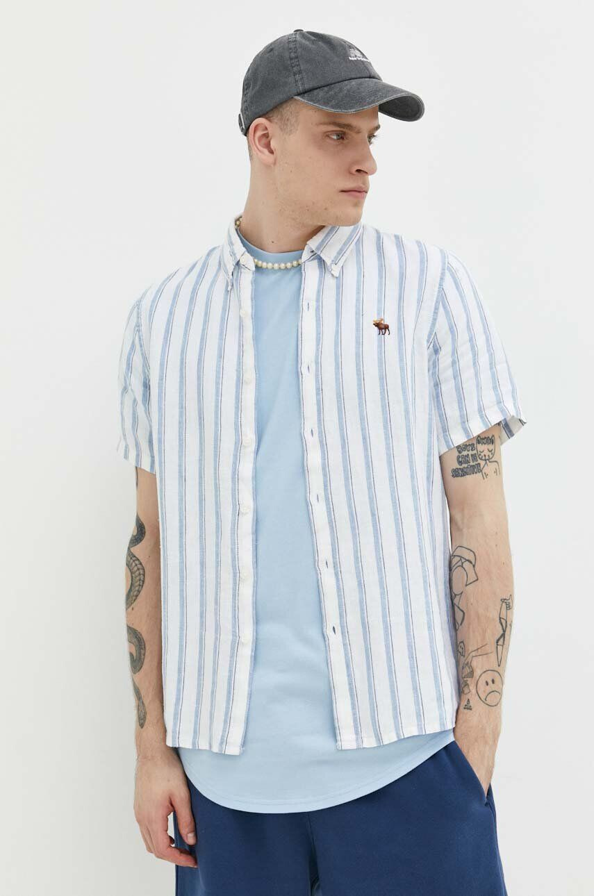 Abercrombie & Fitch Ľanová košeľa regular s golierom button-down - Pepit.sk