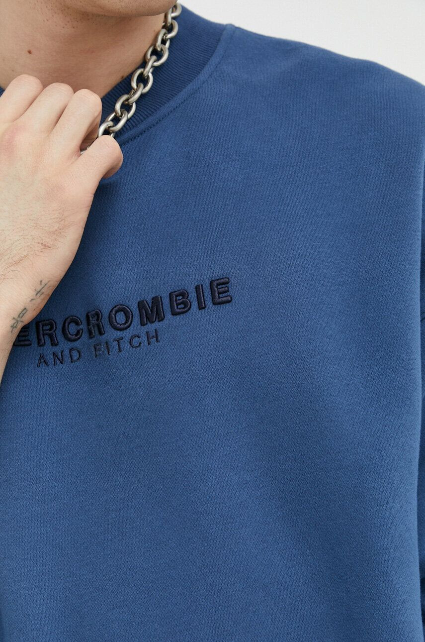 Abercrombie & Fitch Mikina pánska tmavomodrá farba s nášivkou - Pepit.sk