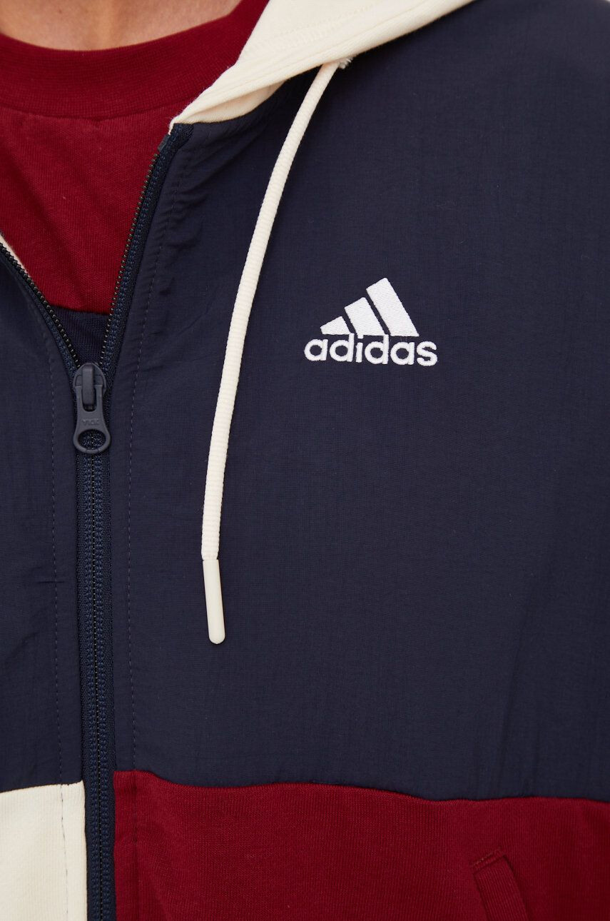 adidas Bavlnená mikina dámska čierna farba s kapucňou s nášivkou - Pepit.sk