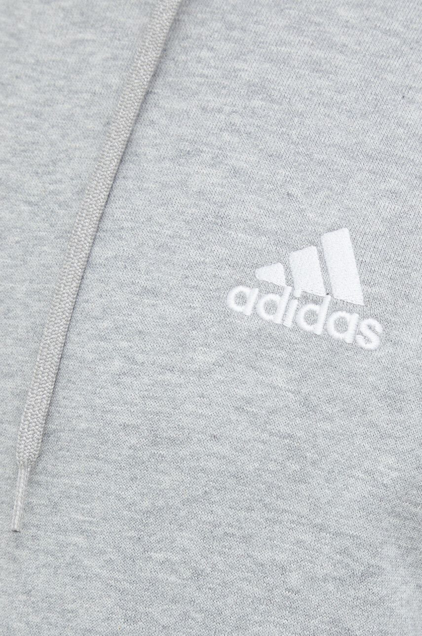 adidas Bavlnená mikina pánska šedá farba s kapucňou melanžová - Pepit.sk