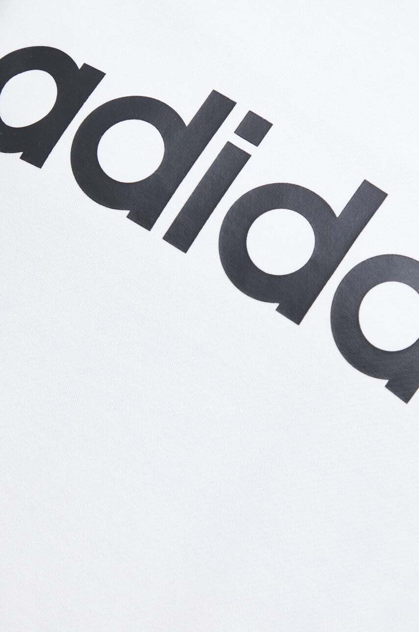 adidas Bavlnená mikina dámska biela farba s potlačou - Pepit.sk