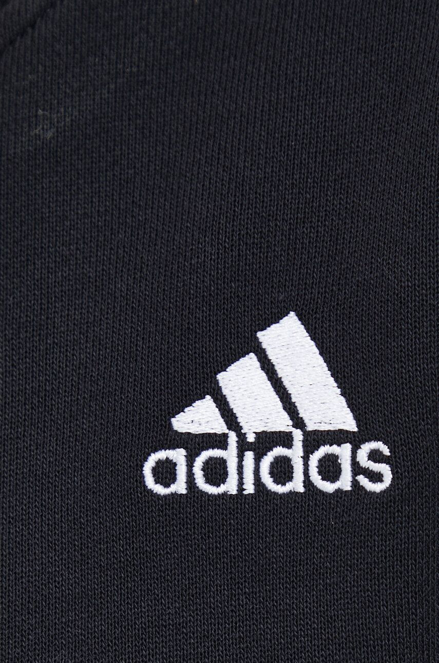 adidas Bavlnená mikina dámska čierna farba s nášivkou - Pepit.sk