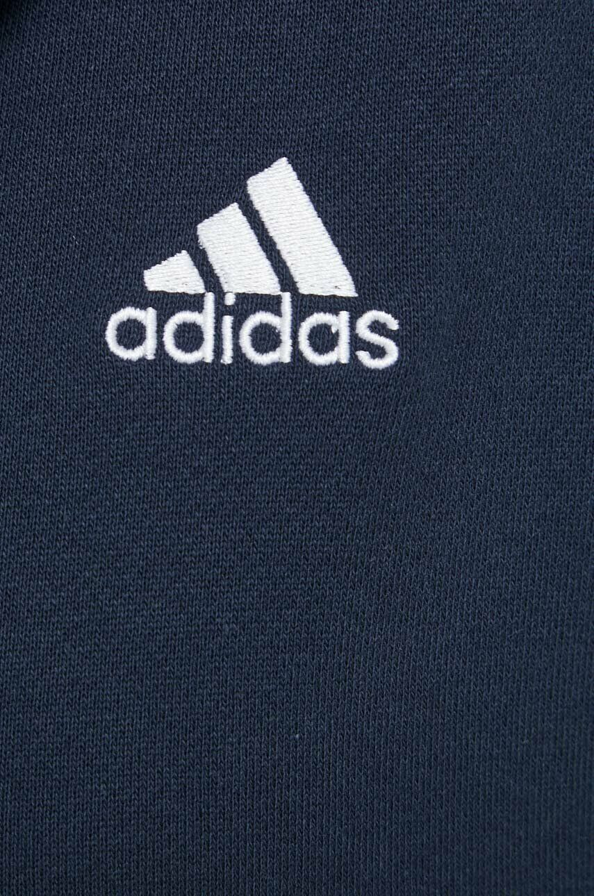 adidas Bavlnená mikina dámska šedá farba s kapucňou melanžová - Pepit.sk