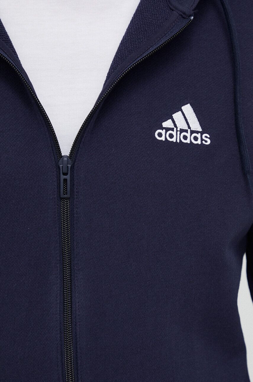 adidas Bavlnená mikina dámska ružová farba s kapucňou s potlačou - Pepit.sk