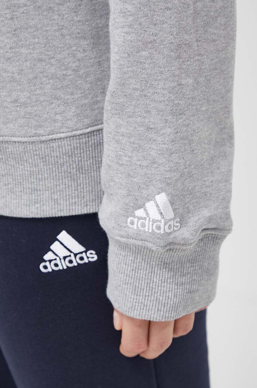 adidas Bavlnená mikina dámska šedá farba s potlačou - Pepit.sk