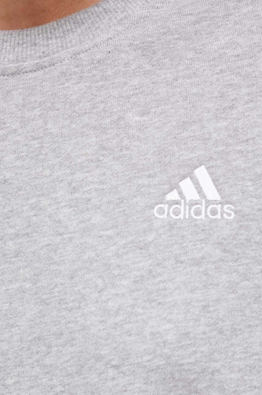 adidas Bavlnená mikina dámska šedá farba s nášivkou - Pepit.sk