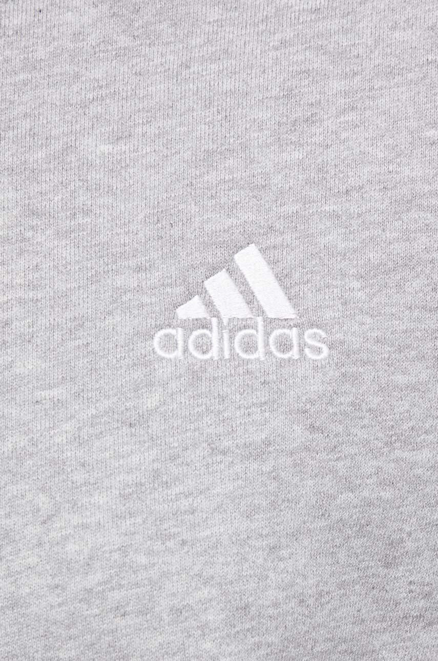 adidas Bavlnená mikina dámska šedá farba s nášivkou - Pepit.sk