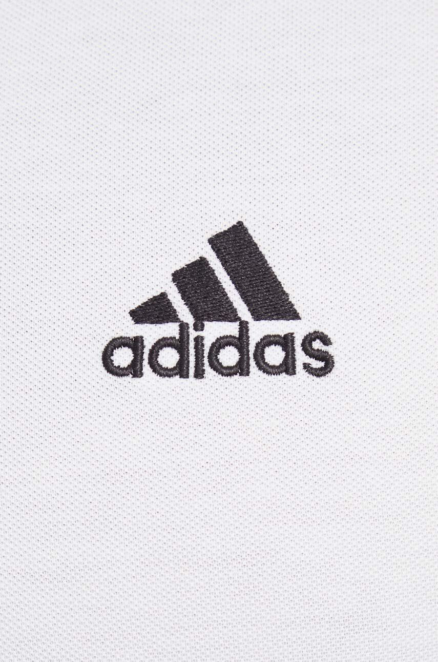 adidas Bavlnené polo tričko biela farba s nášivkou - Pepit.sk