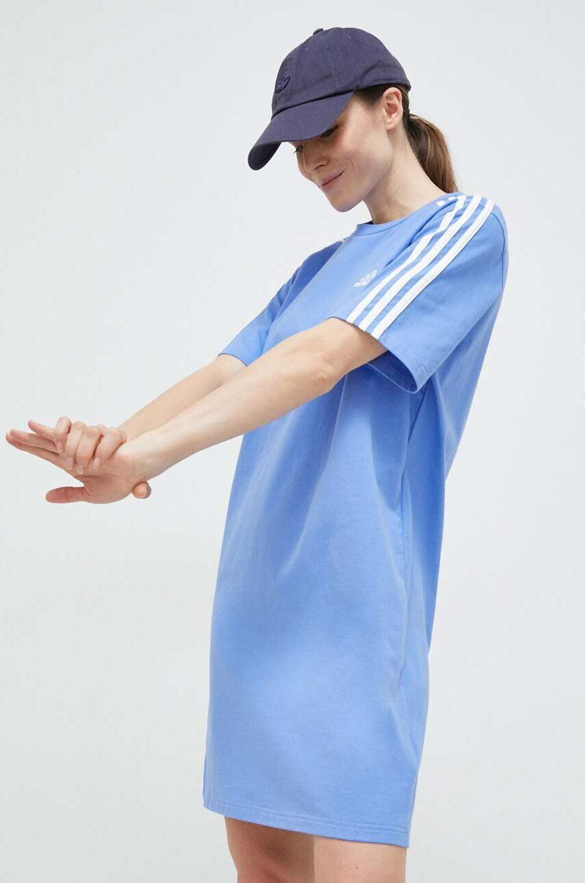 adidas Bavlnené šaty ružová farba mini oversize - Pepit.sk