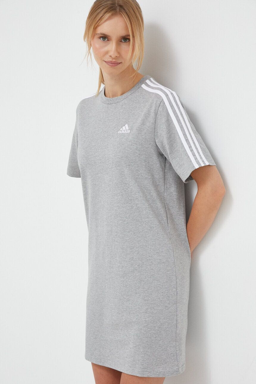 adidas Bavlnené šaty šedá farba mini oversize - Pepit.sk