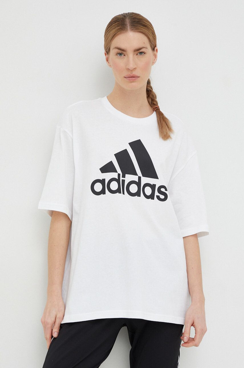 adidas Bavlnené tričko biela farba - Pepit.sk