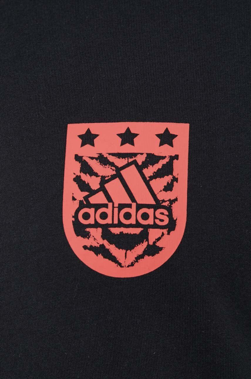 adidas Bavlnené tričko čierna farba s potlačou - Pepit.sk