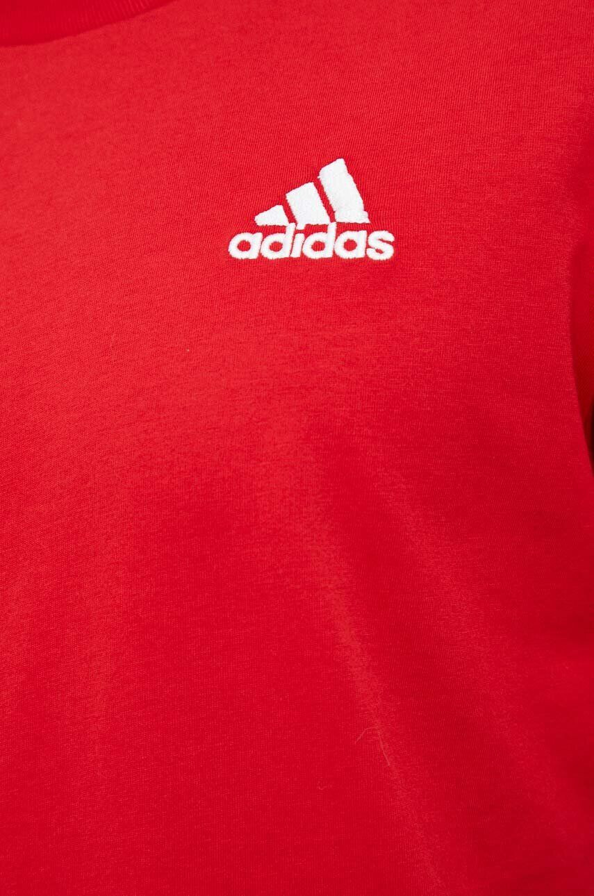 adidas Bavlnené tričko červená farba jednofarebné - Pepit.sk