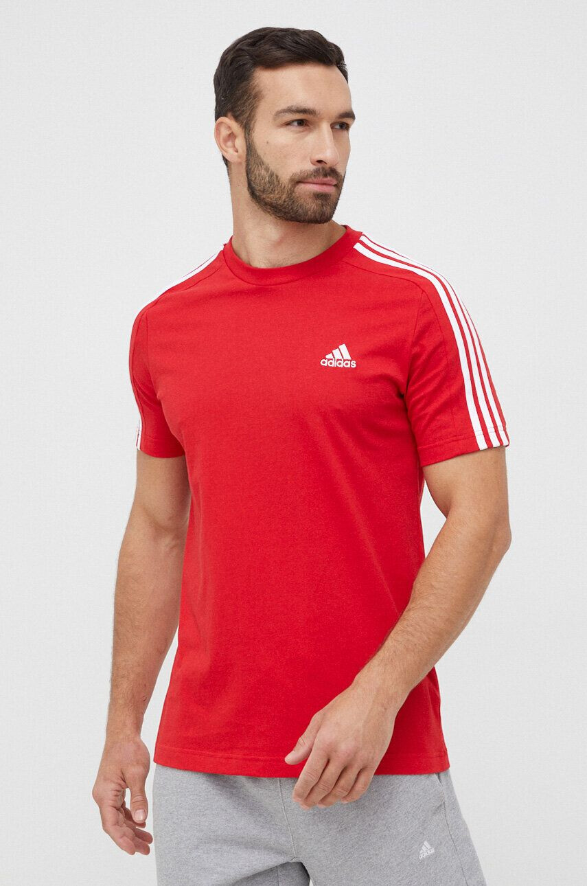 adidas Bavlnené tričko červená farba vzorované - Pepit.sk