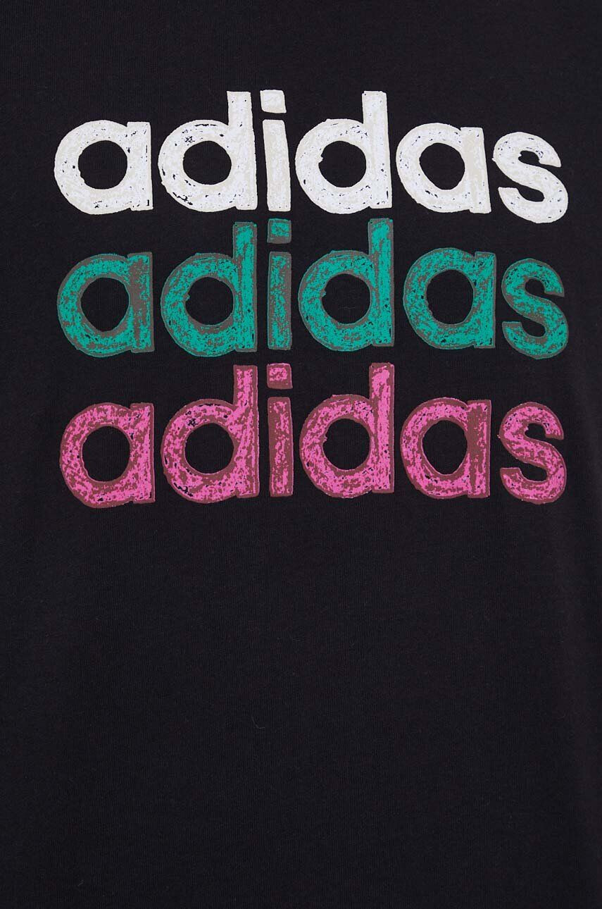 adidas Bavlnené tričko čierna farba vzorované - Pepit.sk