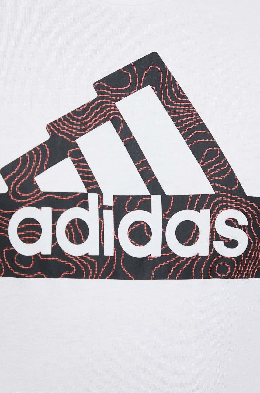 adidas Bavlnené tričko biela farba s potlačou - Pepit.sk