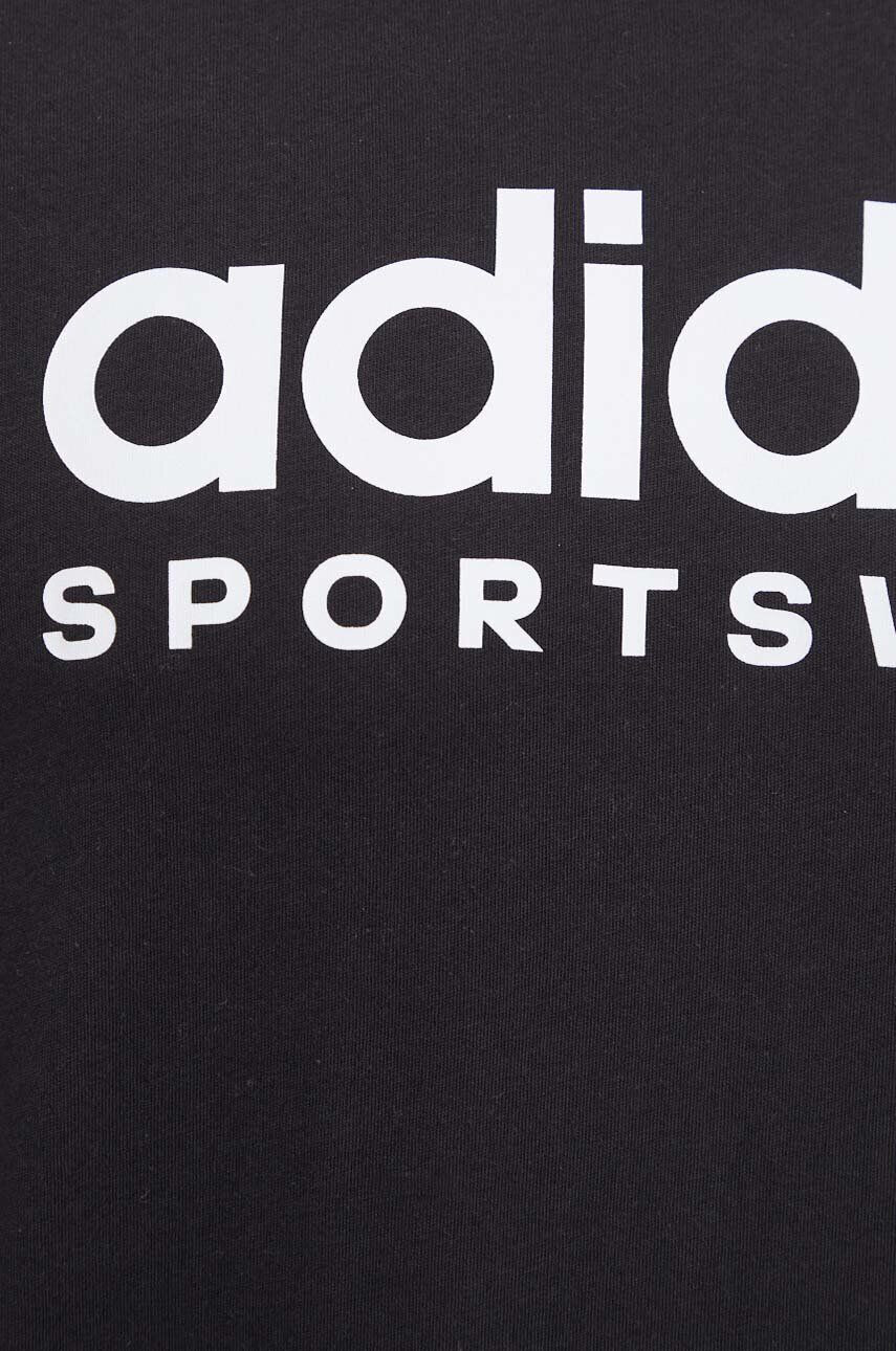 adidas Bavlnené tričko pánsky čierna farba s potlačou - Pepit.sk