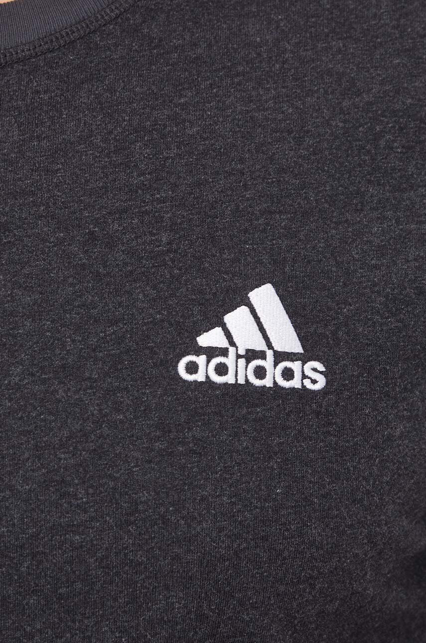 adidas Bavlnené tričko pánsky šedá farba s nášivkou - Pepit.sk