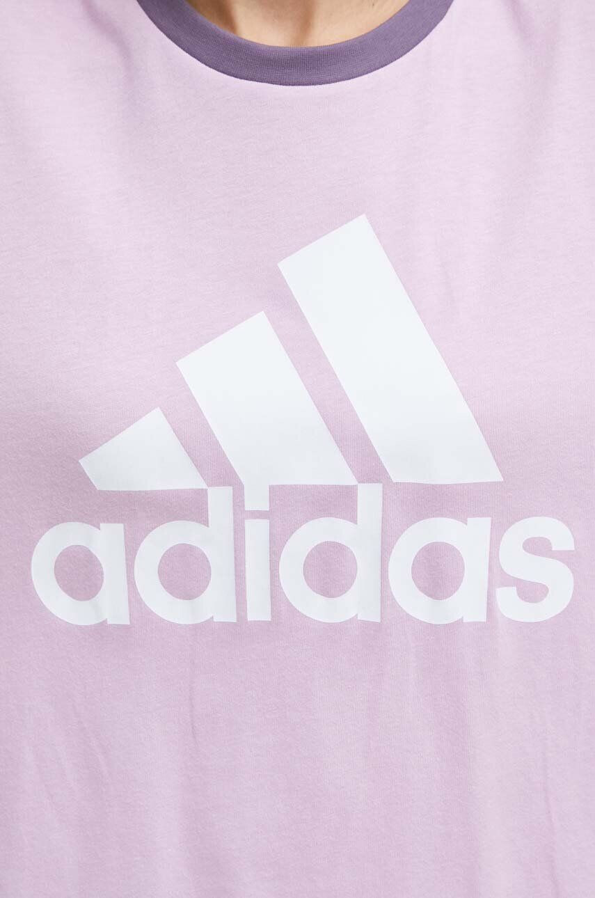 adidas Bavlnené tričko dámsky ružová farba - Pepit.sk