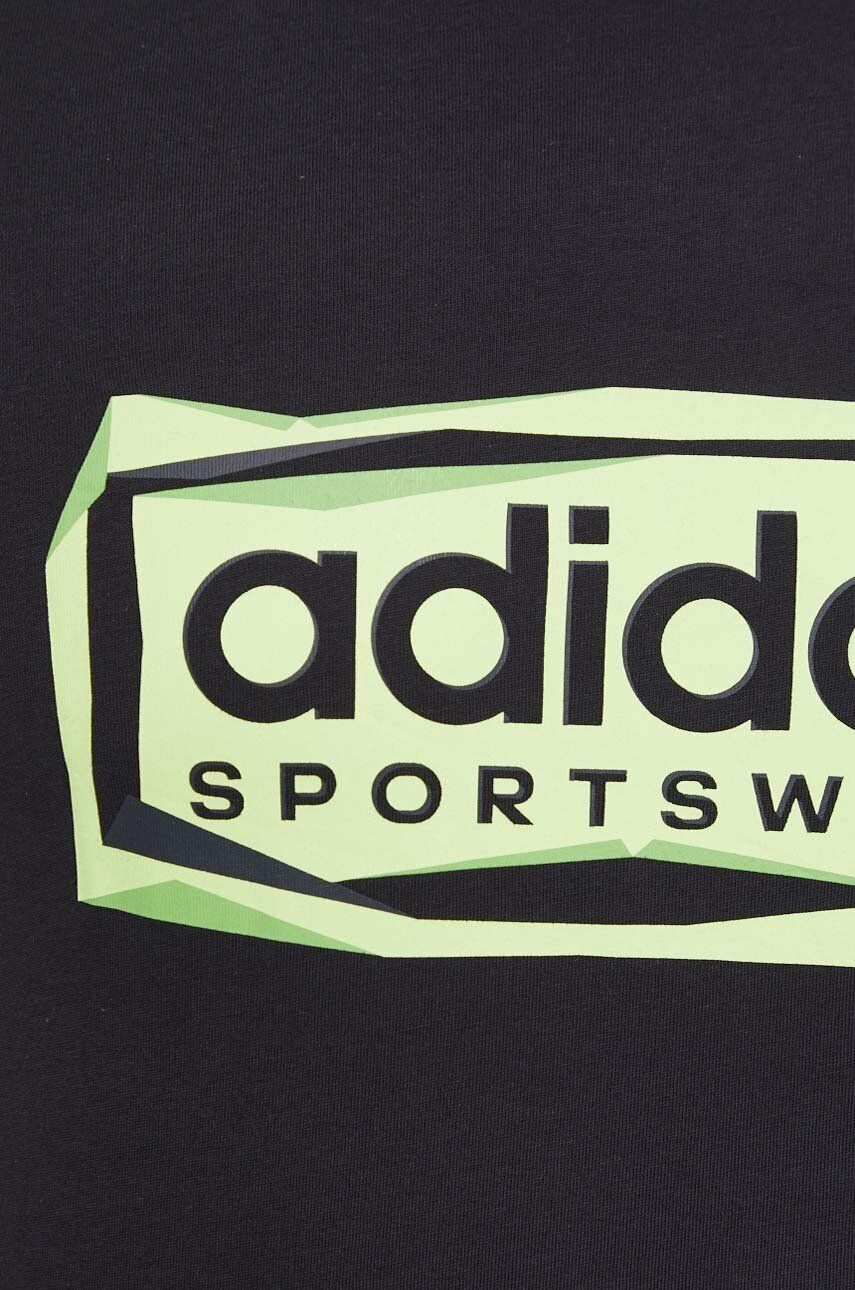 adidas Bavlnené tričko pánsky čierna farba s potlačou - Pepit.sk