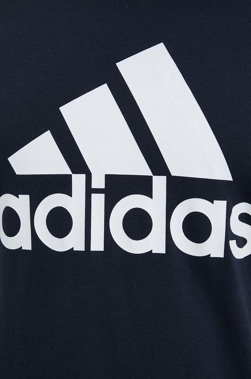 adidas Bavlnené tričko tmavomodrá farba s potlačou - Pepit.sk