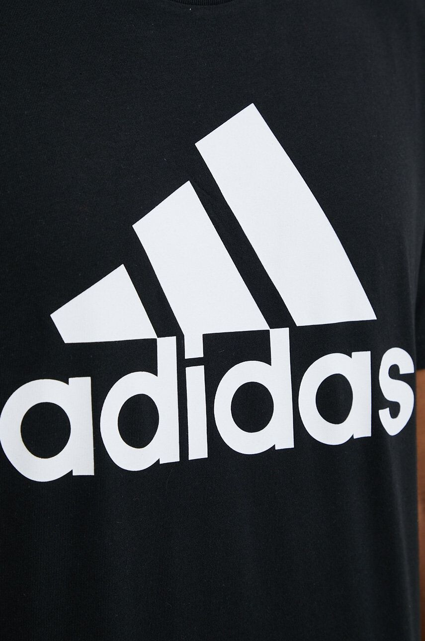 adidas Bavlnené tričko čierna farba s potlačou - Pepit.sk