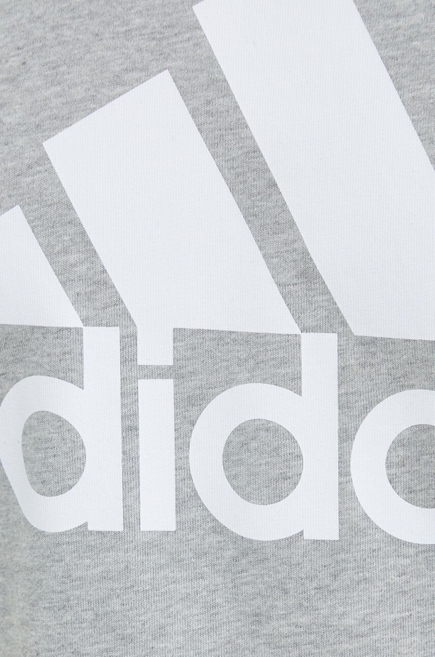 adidas Bavlnené tričko šedá farba s potlačou - Pepit.sk