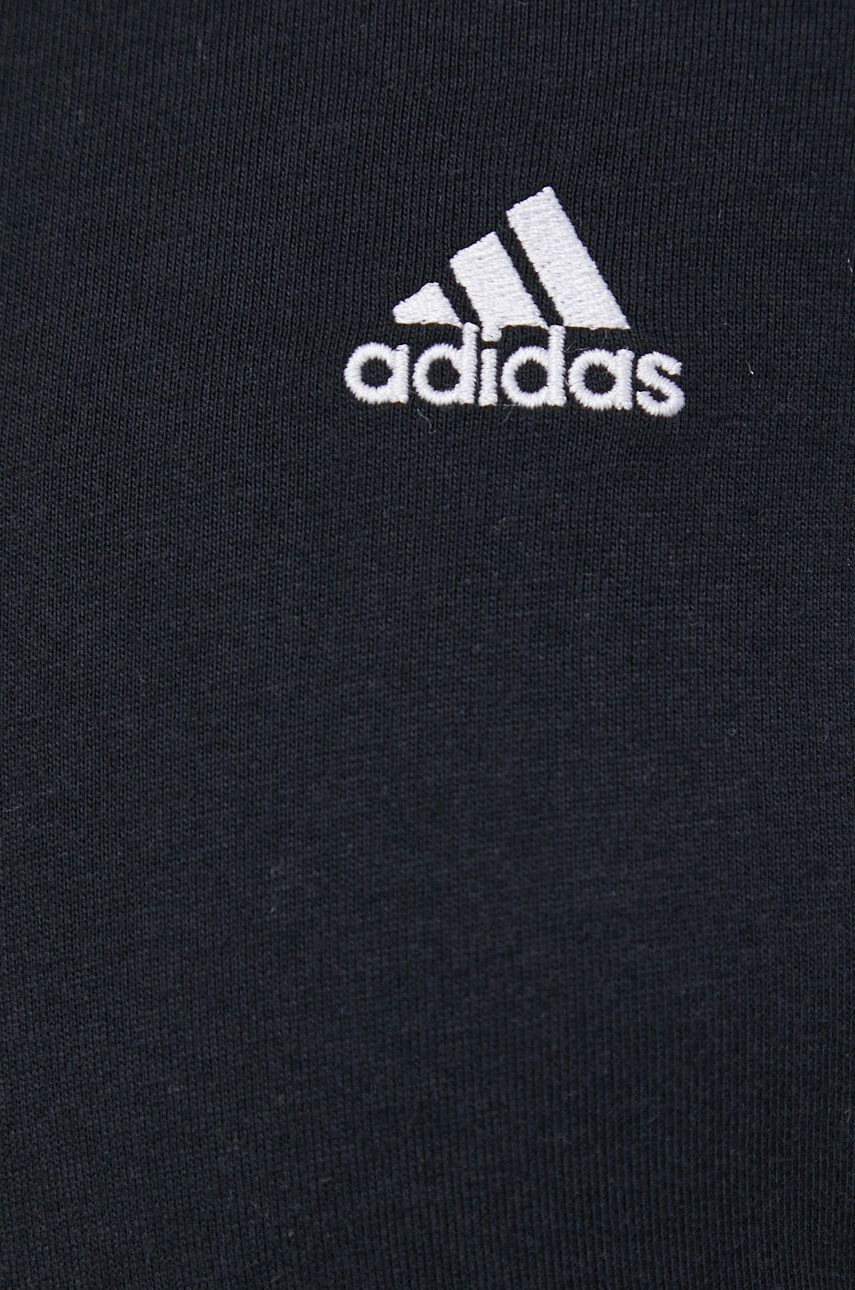 adidas Bavlnené tričko s dlhým rukávom HF7261 čierna farba - Pepit.sk