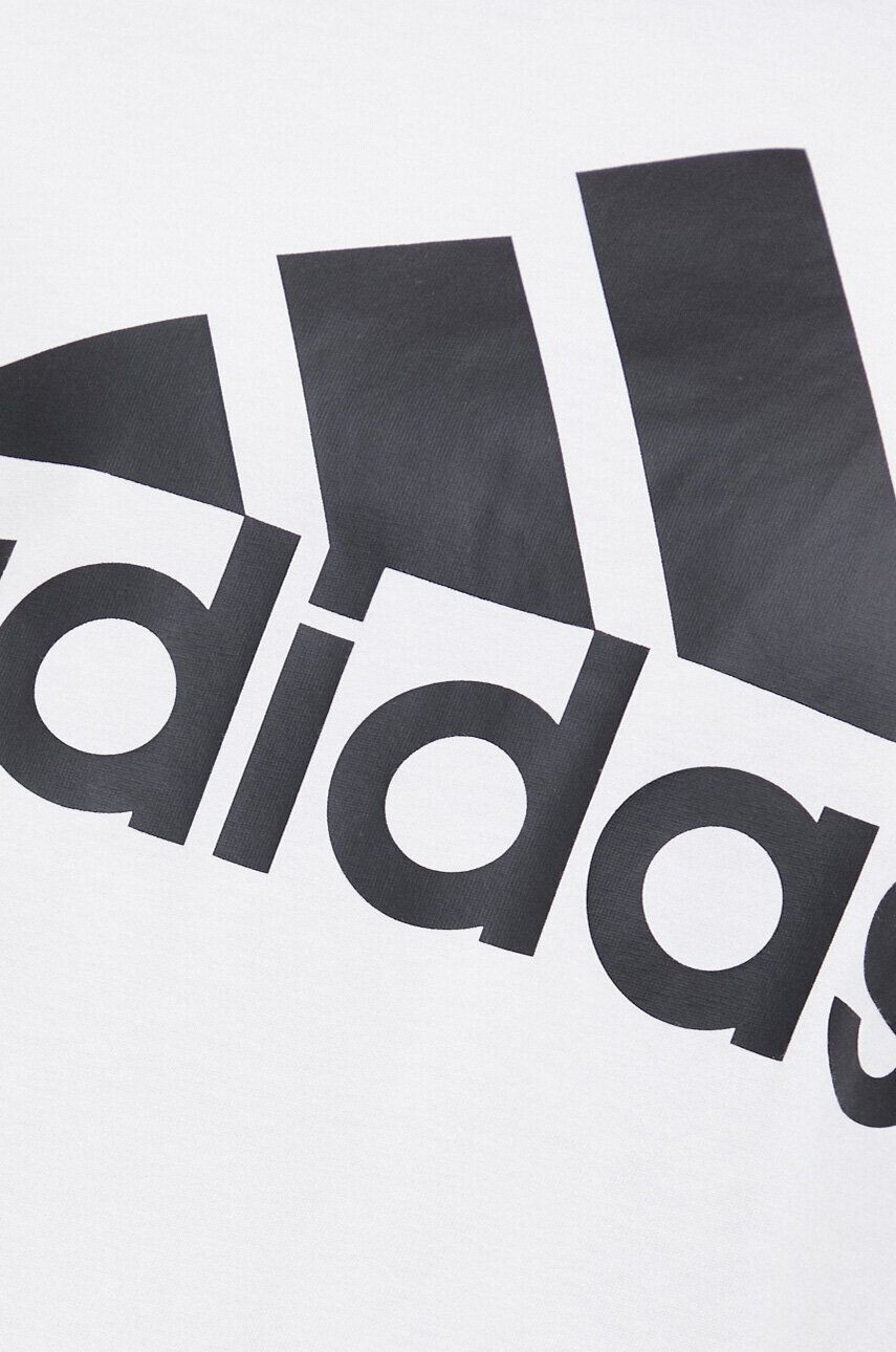 adidas Bavlnené tričko s dlhým rukávom biela farba s potlačou - Pepit.sk