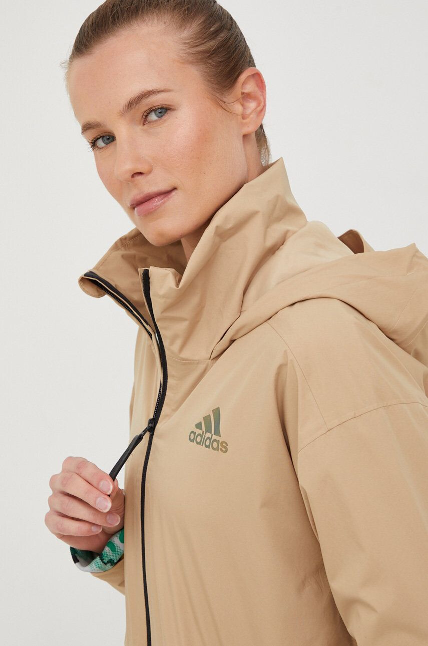 adidas Bunda dámska béžová farba prechodná - Pepit.sk