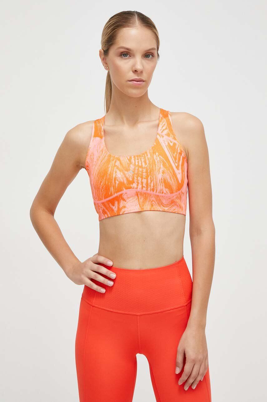 adidas by Stella McCartney Športová podprsenka TruePurpose oranžová farba vzorovaná - Pepit.sk