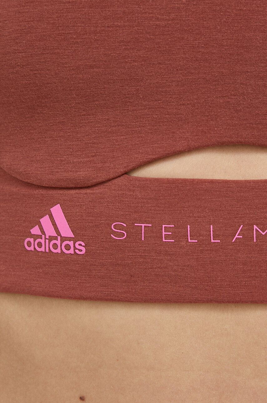 adidas by Stella McCartney Športová podprsenka TrueStrength hnedá farba - Pepit.sk