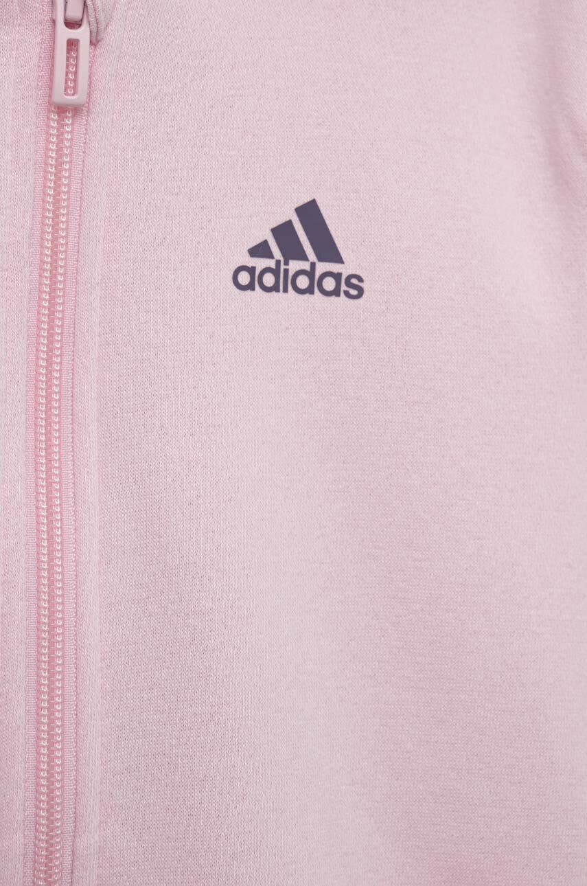 adidas Detská mikina ružová farba s kapucňou s nášivkou - Pepit.sk