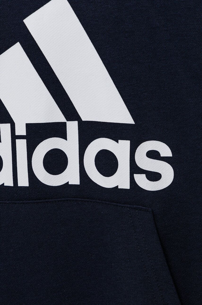 adidas Detská mikina čierna farba s kapucňou s nášivkou - Pepit.sk