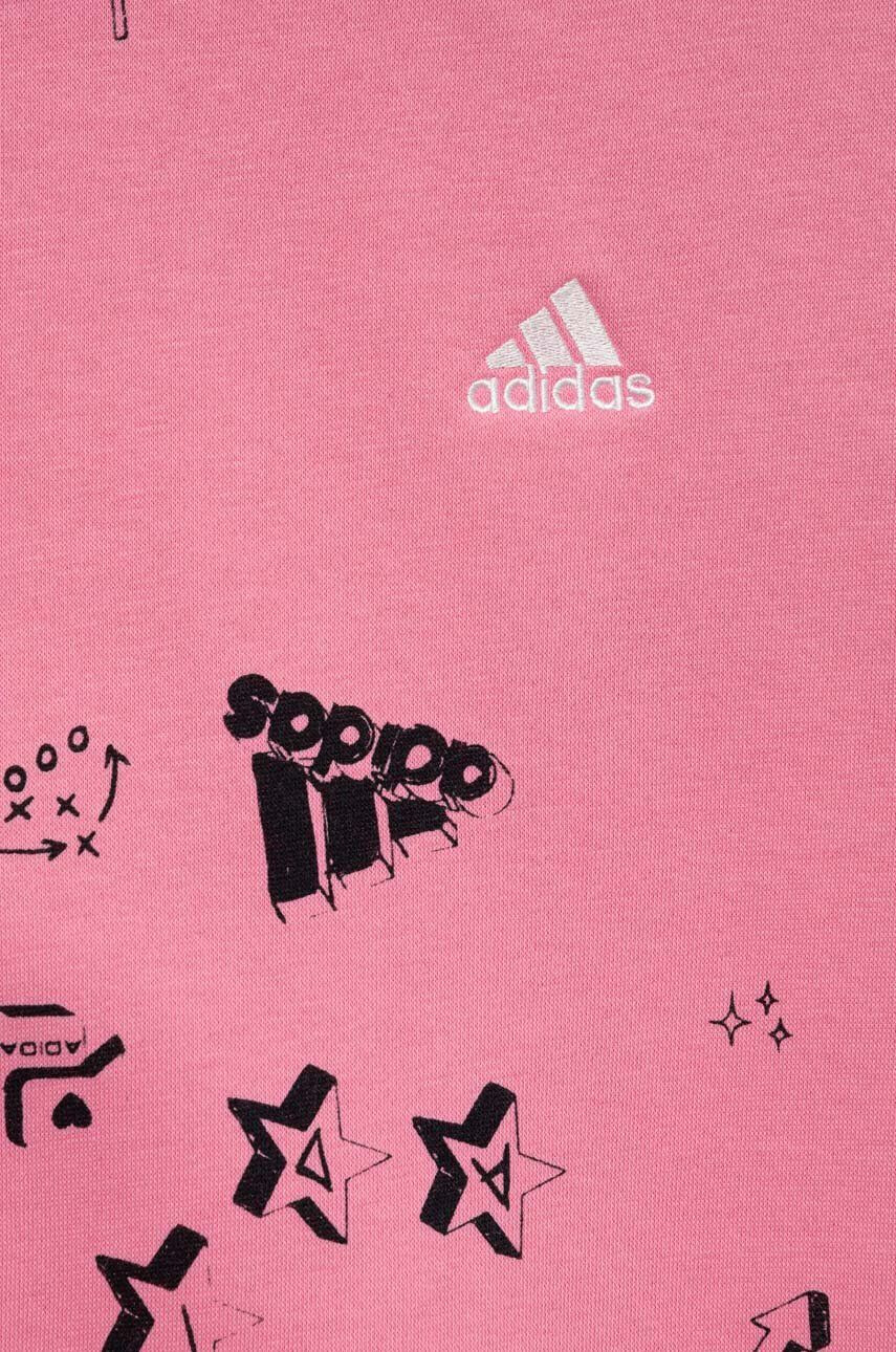 adidas Detská mikina JG BLUV Q3SWEAT ružová farba vzorovaná - Pepit.sk